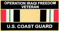 Operation Iraqi Freedom Veteran United States Coast Guard with Ribbon Pin - (1 1/4 inch)