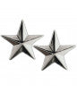 Brigadier General (pair) Silver star tie tac pin - (3/8 inch)
