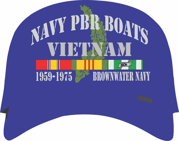Navy PBR Boats Vietnam Veteran Cap with Brown Water Navy Attached