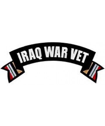 Iraq War Veteran Rocker Back Patch - (10 X 4 inch)