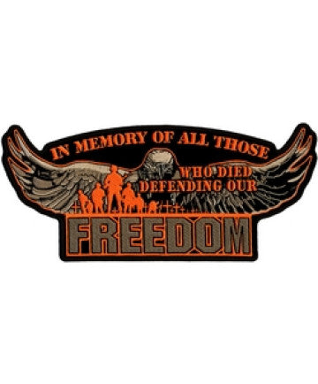 Defending Our Freedom Back Patch (11 X 5 inch)