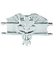 Army Expert Medical Badge Pin - BRIGHT NICKEL