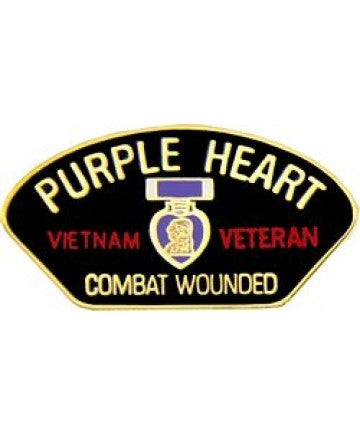 Vietnam Combat Wounded Purple Heart Pin -  (1 1/8 inch)