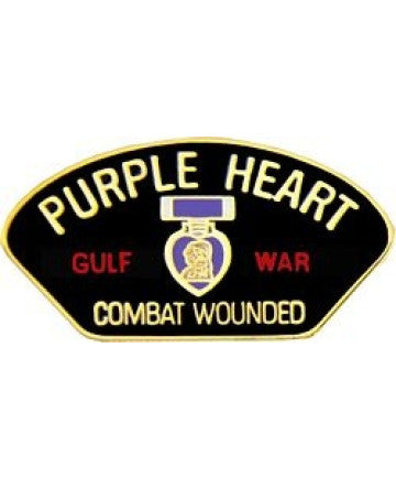 Gulf War Combat Wounded Purple Heart Pin - (1 1/8 inch