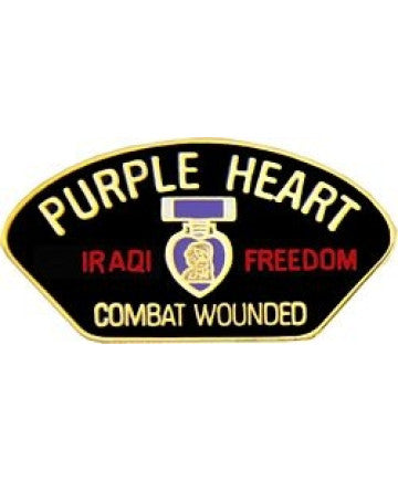 Iraqi Freedom Combat Wounded Purple Heart Pin - (1 1/8 inch)