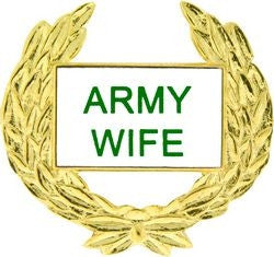 Army Wife with Wreath Pin - (1 1/8 inch)