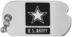 United States Army with Star Insignia Dog Tag Pin - (1 inch)
