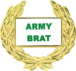 Army Brat with Wreath Pin - (1 1/8 inch)
