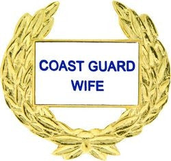Coast Guard Wife with Wreath Pin - (1 1/8 inch)