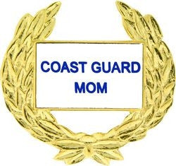 Coast Guard Mom with Wreath Pin - (1 1/8 inch)