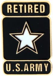 United States Army Retired with Star Insignia Pin - (1 inch)