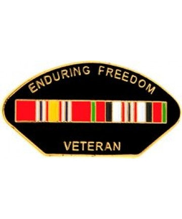 Afghanistan Operation Enduring Freedom Veteran with Ribbons Pin - (1 1/4 inch)