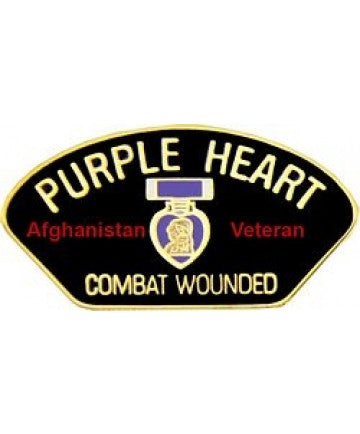 Afghanistan Combat Wounded Purple Heart Pin - (1 1/8 inch)