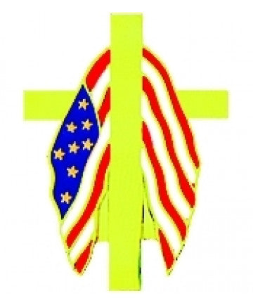 Patriotic Memorial Cross Pin - (1 1/8 inch)