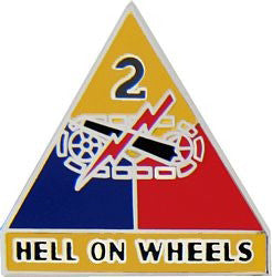 2nd Armored Division Hell On Wheels Pin - (1 inch)