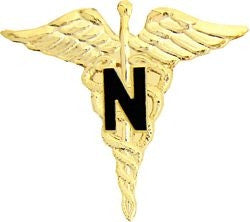 Nurse (N) Caduceus Pin - (1 inch)