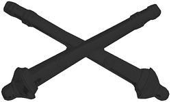 Field Artillery Crossed Cannons Pin - BLACK