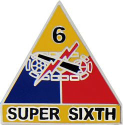 6th Armored Division Super Sixth Pin - (1 inch)