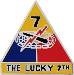 7th Armored Division The Lucky 7th Pin - (1 inch)