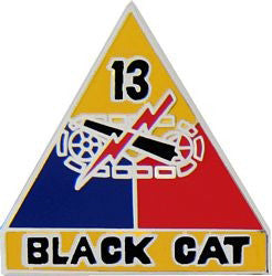 13th Armored Division Black Cat Pin - (1 inch)