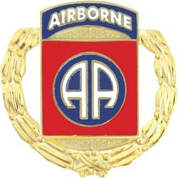 82nd Airborne Division with Wreath Pin - (1 1/8 inch)