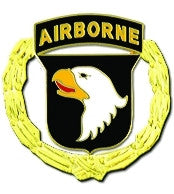 101st Airborne Division with Wreath Pin - (1 1/8 inch)