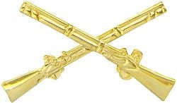 Infantry Crossed Rifles Large Pin - GOLD