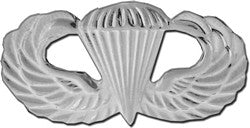 Paratrooper Wings Large Pin - BRIGHT NICKEL - (1 1/2 inch)