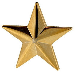 Gold Star Rank pin 3D - (1 inch)
