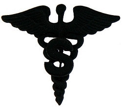Army Medical Specialist Corps Officer pins(pair) in Black - (1 inch)