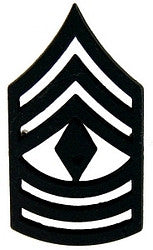 Army E-8 1st Sgt in black (pair) chevrons - (1 1/2 inch)