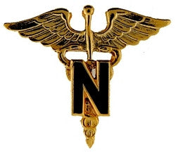 Army Nurse Medical Corp pins (pair) 24k gold plated - (1 inch)