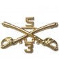5th Cavalry Crossed Sabers pin 1.5" Gold - (1 1/2 inch)