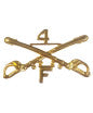 4th Cavalry Troop "F" Crossed Sabers pin 1.5" Gold - (1 1/2 inch)