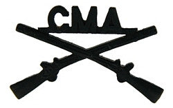 Army Infantry Crossed Rifles with CMA letters in black - (1 1/2 inch)