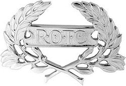 ROTC Cap Badge with Wreath Silver - (1 3/4 inch)