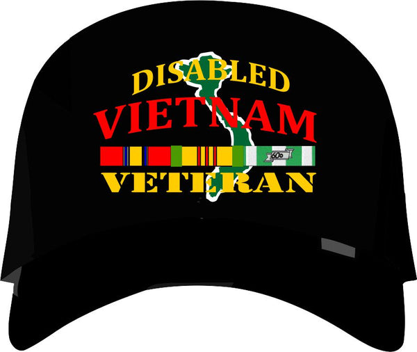 Disabled Vietnam Veteran Black Cap