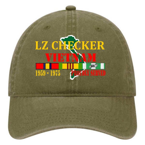 LZ CHECKER OD GREEN COTTON CAP