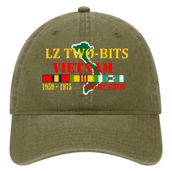 LZ TWO BITS OD GREEN COTTON CAP