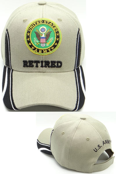 Army Retired with Racing Stripes on cap