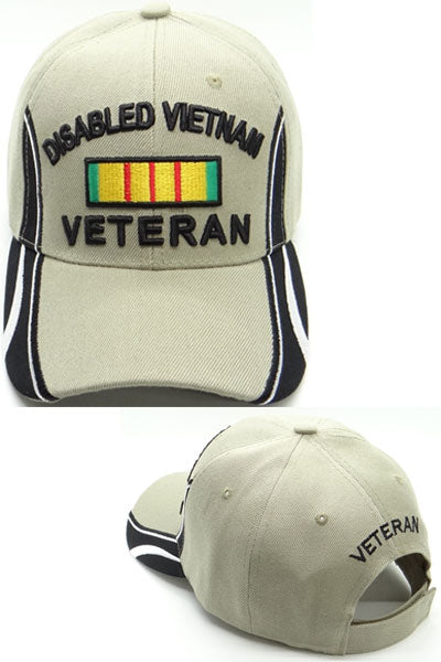 Disabled Vietnam Veteran Cap with Racing Stripes