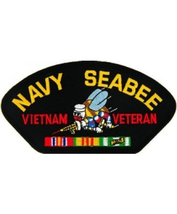 Navy Seabee Vietnam Veteran Patch with ribbons
