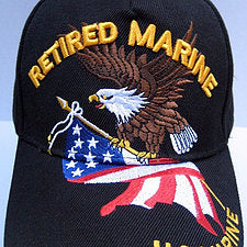 Retired Marine with Eagle & Flag