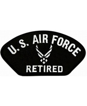 Air Force Retired black 4" Patch
