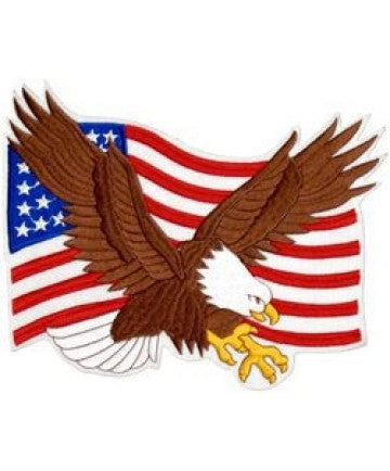United States Flag and Eagle Back Patch(9.5" x 7")