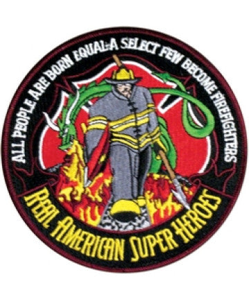 Firefighters Real American Super Heroes Back Patch - FLD1713 (5 inch)