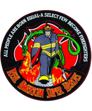 Firefighters Real American Super Heroes Back Patch - (12 inch)