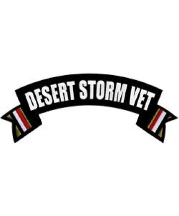 Desert Storm Veteran Rocker Back Patch - (10 X 4 inch)